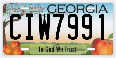 GA license plate CIW7991