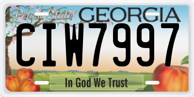 GA license plate CIW7997