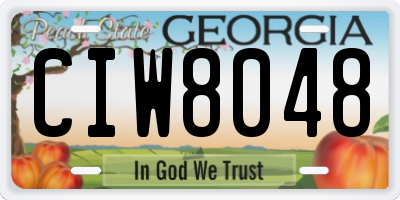 GA license plate CIW8048