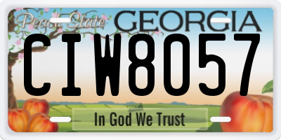 GA license plate CIW8057