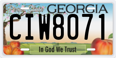 GA license plate CIW8071