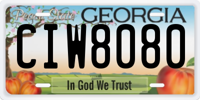 GA license plate CIW8080