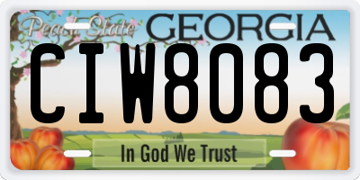 GA license plate CIW8083