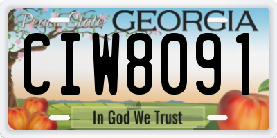 GA license plate CIW8091