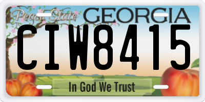 GA license plate CIW8415