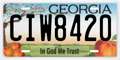 GA license plate CIW8420