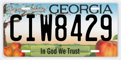 GA license plate CIW8429