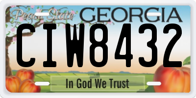 GA license plate CIW8432