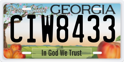 GA license plate CIW8433