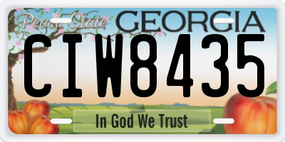 GA license plate CIW8435