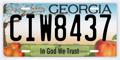 GA license plate CIW8437