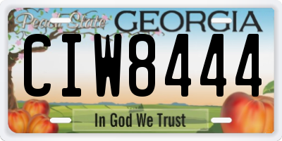 GA license plate CIW8444