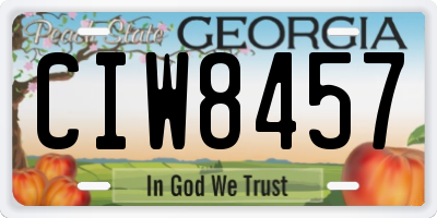 GA license plate CIW8457