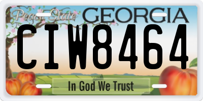 GA license plate CIW8464
