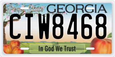 GA license plate CIW8468