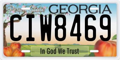 GA license plate CIW8469