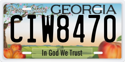 GA license plate CIW8470