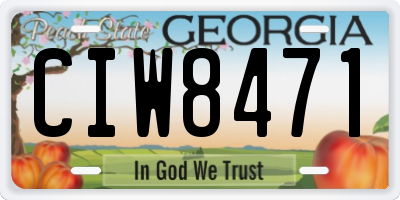 GA license plate CIW8471