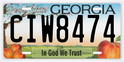 GA license plate CIW8474