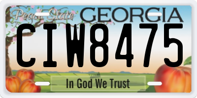 GA license plate CIW8475