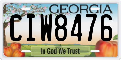 GA license plate CIW8476