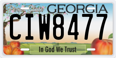 GA license plate CIW8477