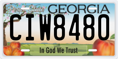 GA license plate CIW8480