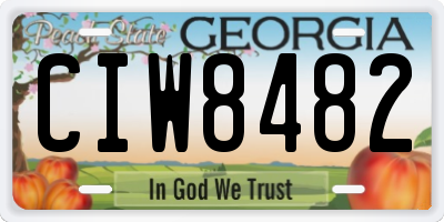 GA license plate CIW8482
