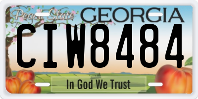 GA license plate CIW8484