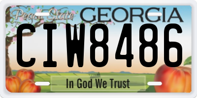 GA license plate CIW8486