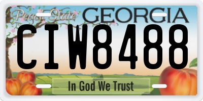 GA license plate CIW8488