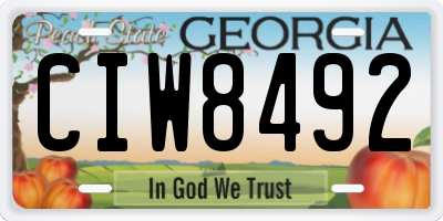 GA license plate CIW8492