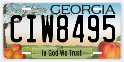 GA license plate CIW8495
