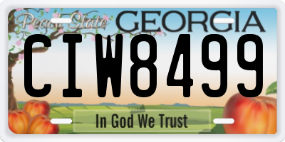 GA license plate CIW8499