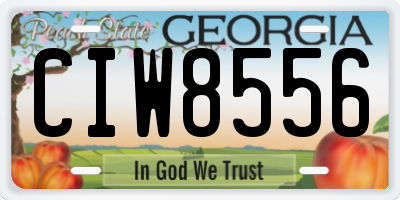 GA license plate CIW8556