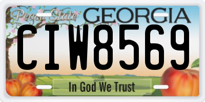 GA license plate CIW8569