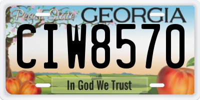GA license plate CIW8570