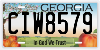 GA license plate CIW8579