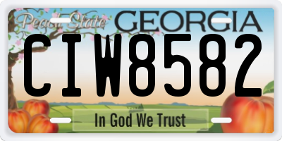 GA license plate CIW8582