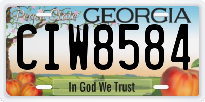 GA license plate CIW8584