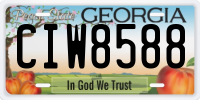 GA license plate CIW8588