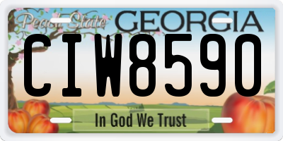 GA license plate CIW8590