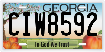 GA license plate CIW8592