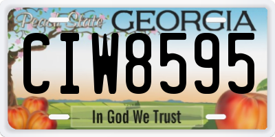 GA license plate CIW8595