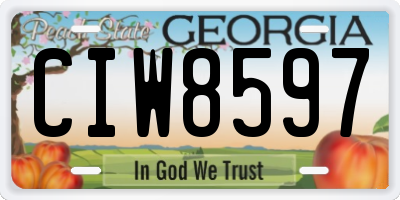 GA license plate CIW8597