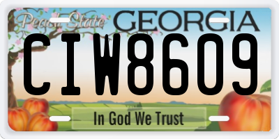 GA license plate CIW8609