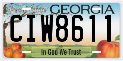 GA license plate CIW8611