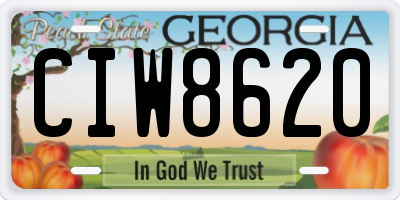 GA license plate CIW8620