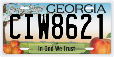 GA license plate CIW8621