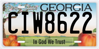 GA license plate CIW8622